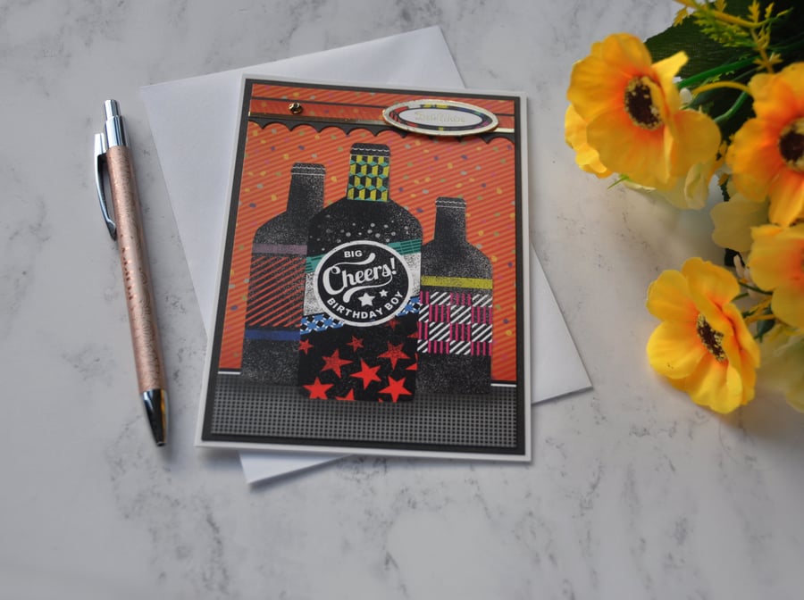 Beer Birthday Card Cheers Big Birthday Boy Best Wishes 3D Luxury Handmade Card