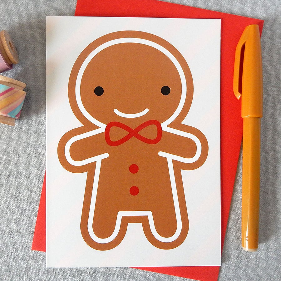 Gingerbread Man Kawaii Christmas Card