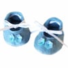 Blue Sequinned Ribbon Tie Shoes