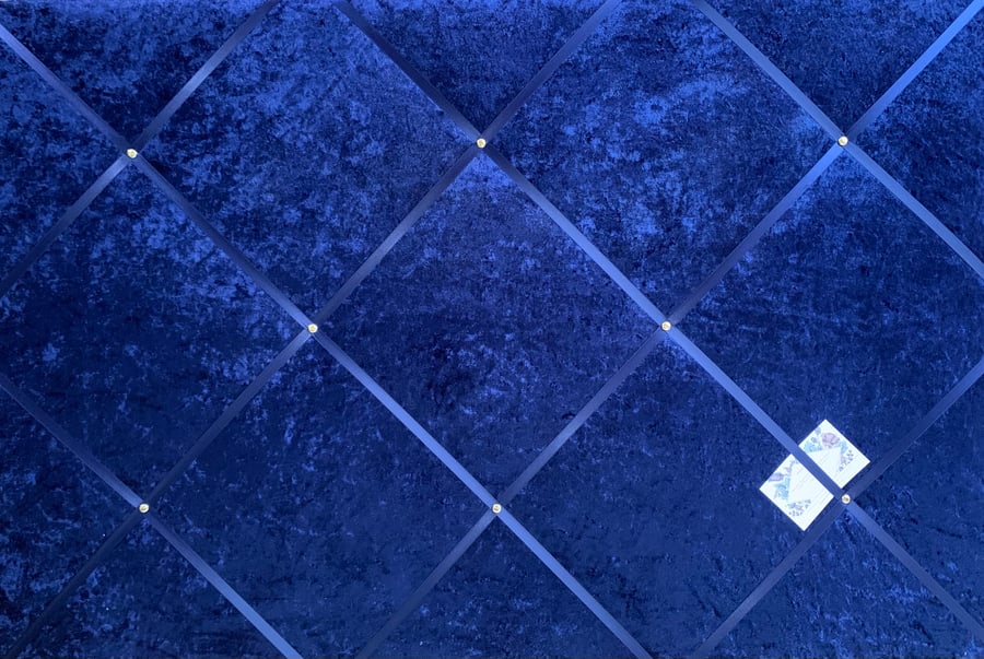 Handmade Bespoke Memo Notice Board With Navy Bl... Folksy