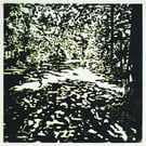 GLADE - original hand-pressed offset wood cut print 