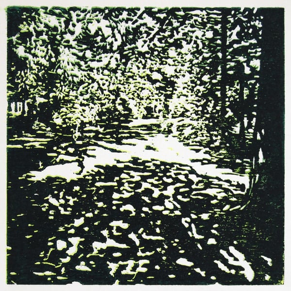 GLADE - original hand-pressed offset wood cut print 