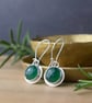 Sterling Silver and Green Onyx Gemstone Dangle Earrings