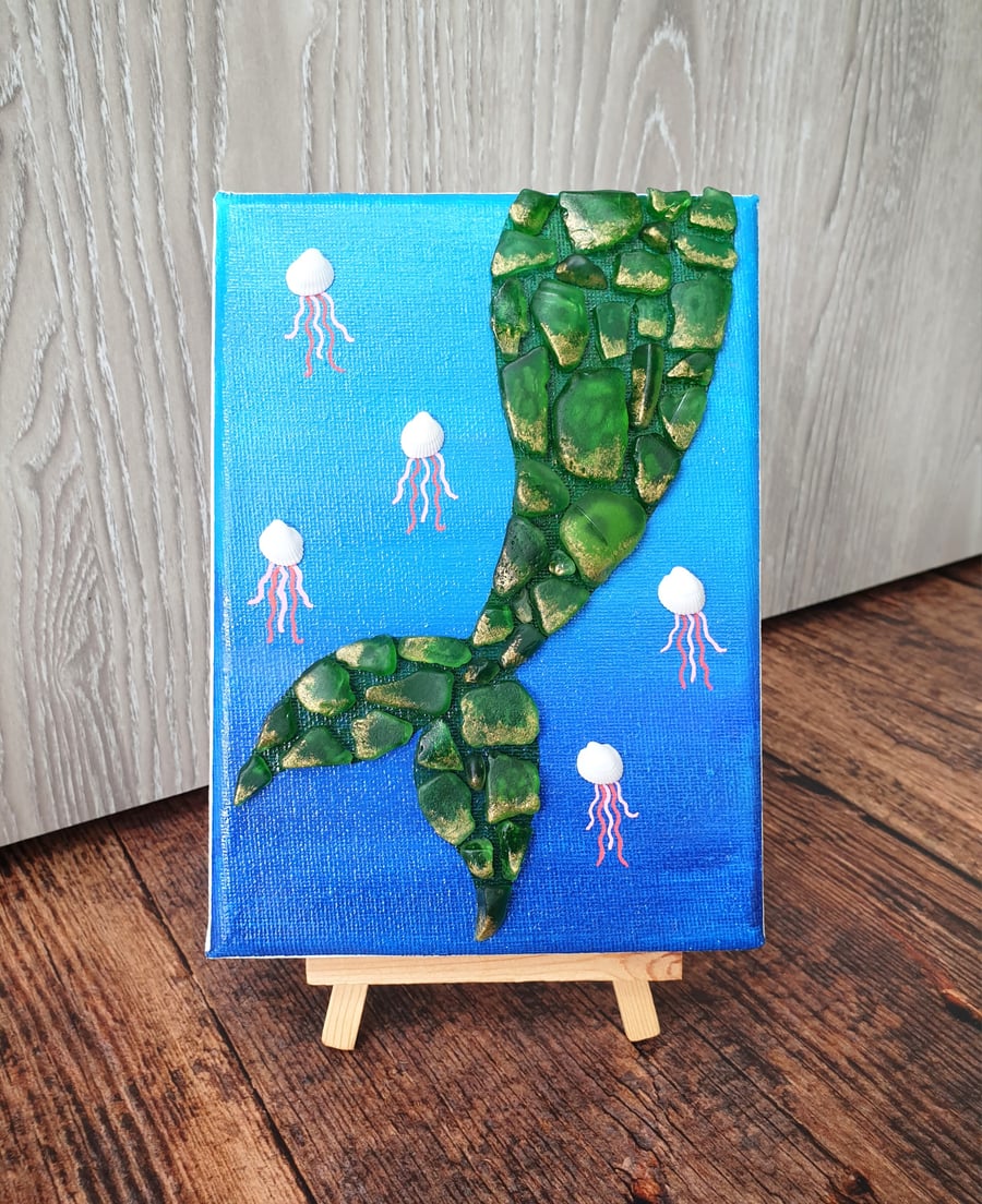 Seaglass and seashells "Song of Siren"