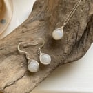 Moonstone necklace and earring set. Sterling Silver