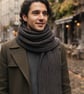 Hand-Crocheted Charcoal Grey Doctor Who Scarf: 7-Foot Ribbed Winter Wrap