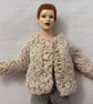 Tiny knitted tweed cardigan in miniature 12th scale for the dolls house - Image 1
