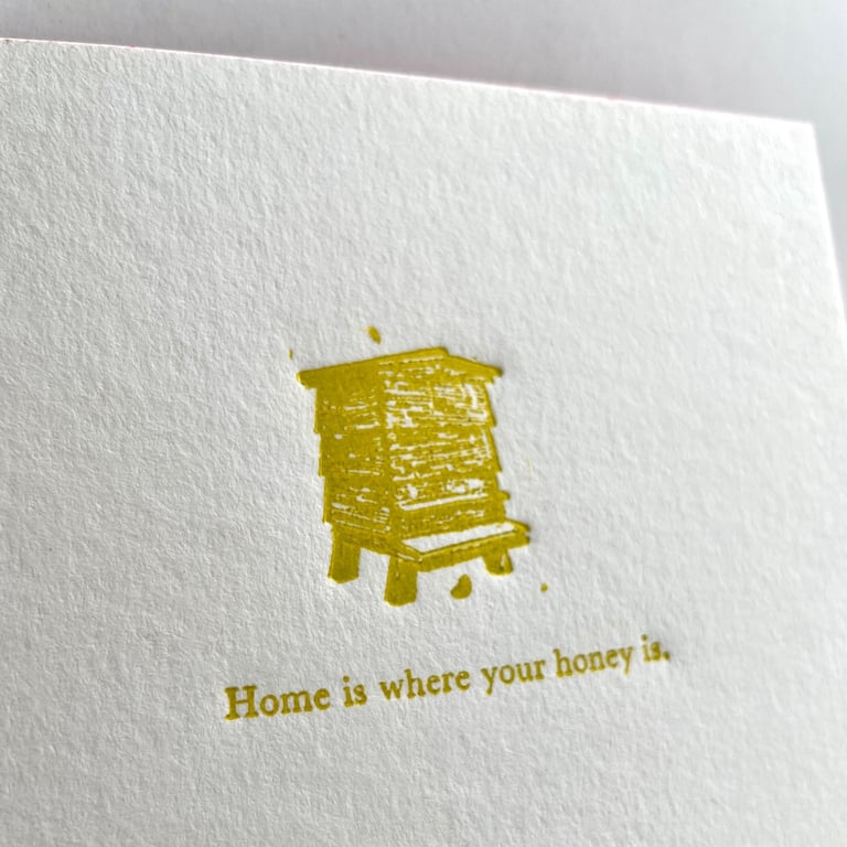 Beehive Letterpress A6 greeting card