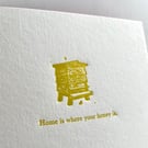 Beehive Letterpress A6 greeting card