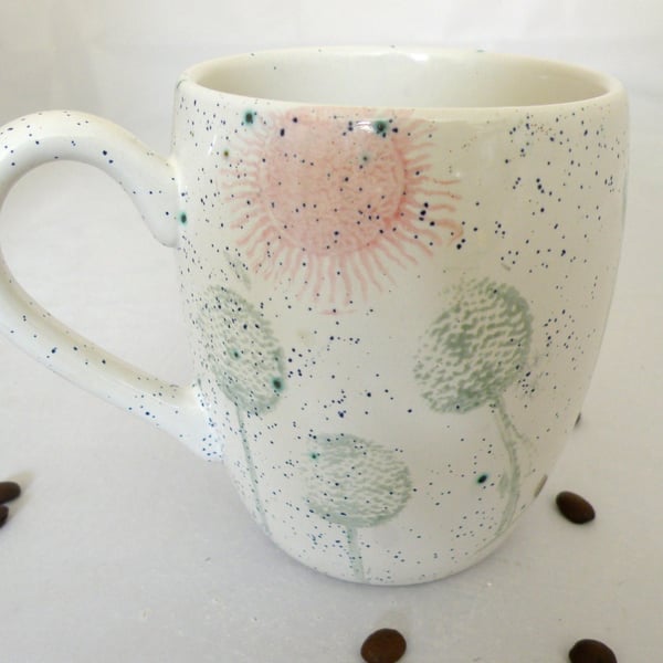 Dandelion Handmade Mug Tea mug coffee mug beer mug Food safe Lead free Glaze 