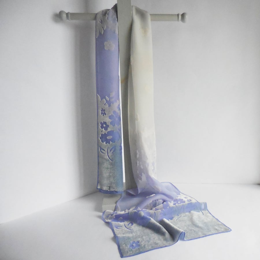 SUMMER SECONDS LIMITED EDITION SILK VISCOSE DEVORE VELVET SCARF