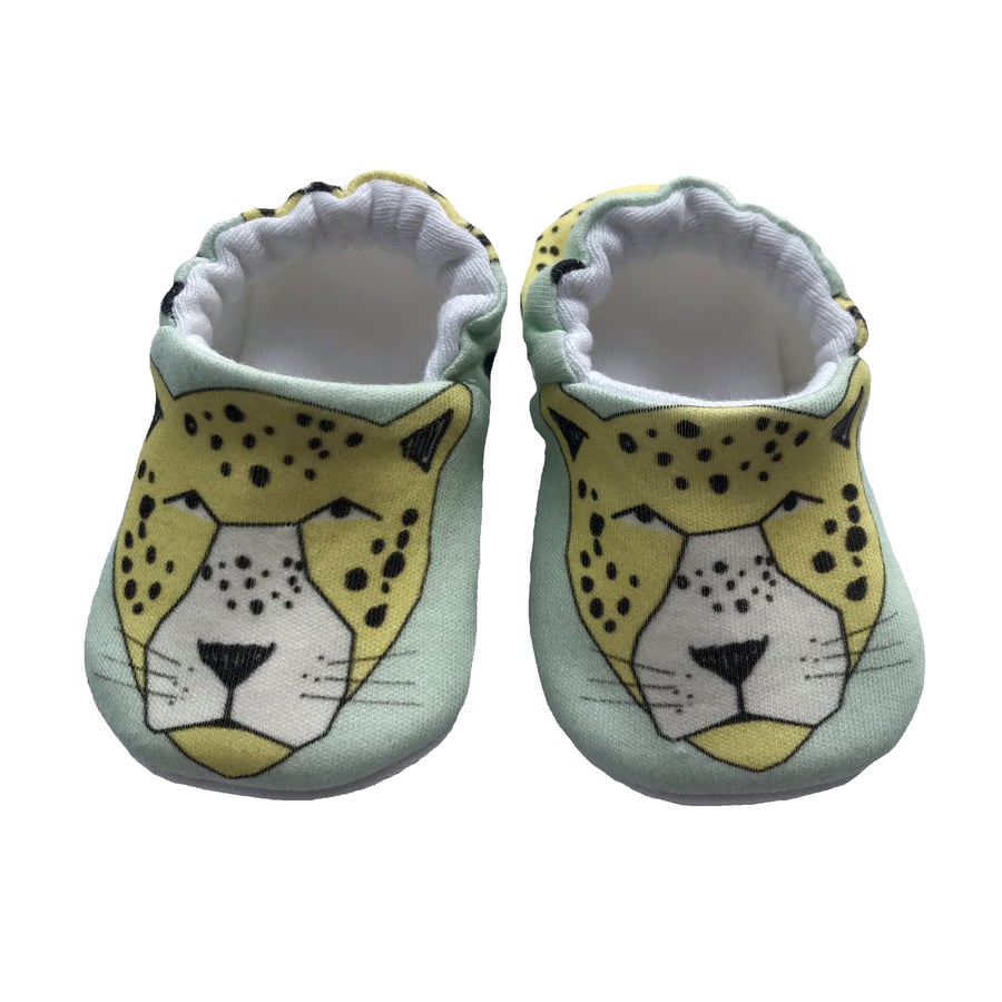 Leopard Baby Shoes Organic Moccasins Kids Slippers Pram Shoes Gift Idea 0-9Y