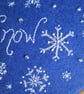 Hand Embroidered Snowflake Hoop Decoration, Snow Decoration - Image 6