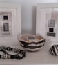 Black Grey Silver White Speckle Geometric Handstitched Small Art Pictures - Image 5