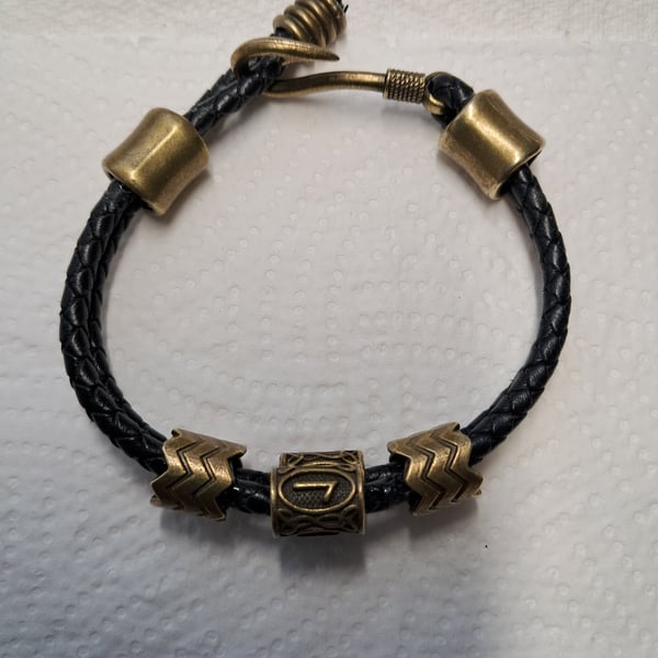 Leather Viking Rune Bracelet