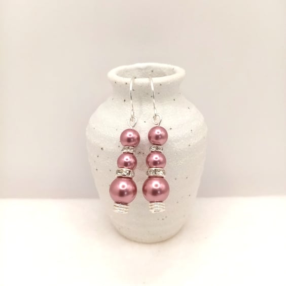 Pearl Earrings, Customise, Gifts for her, Christmas, Free Postage