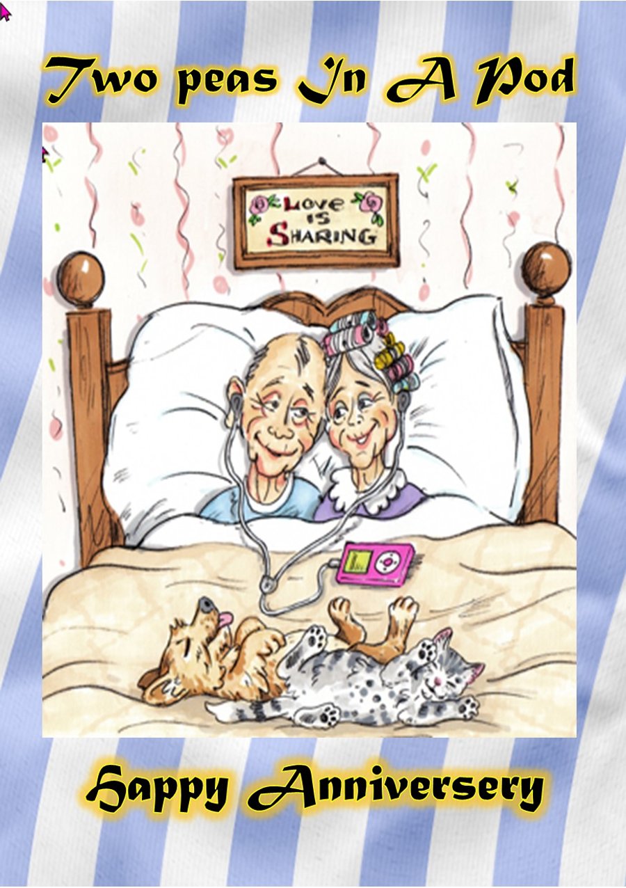 Two Peas in a Pod– Funny Anniversary Card for Older Couples