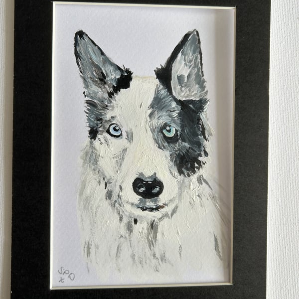 Husky type dog portrait. 5x7" original 