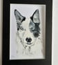 Husky type dog portrait. 5x7" original 