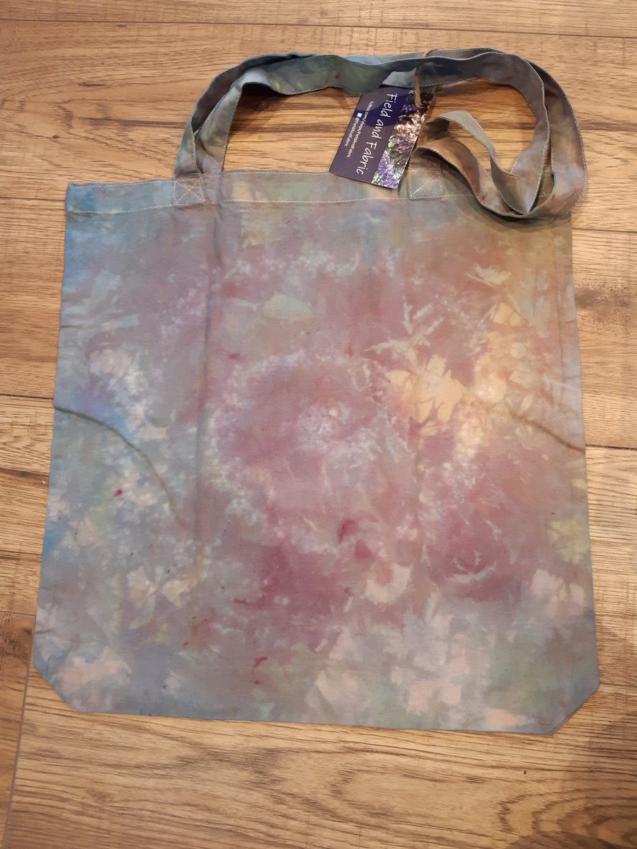 Fairtrade cotton, hand dyed shopping bag - "calm"