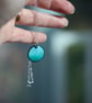Turquoise blue enamel circle pendant - Image 3