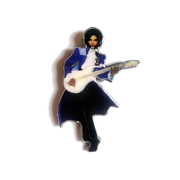 Purple Prince Musician Pop Icon Figure Brooch by EllyMental
