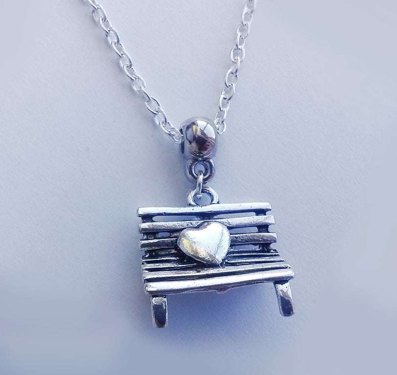 Silver Plate Bike Cicycle Long Necklace