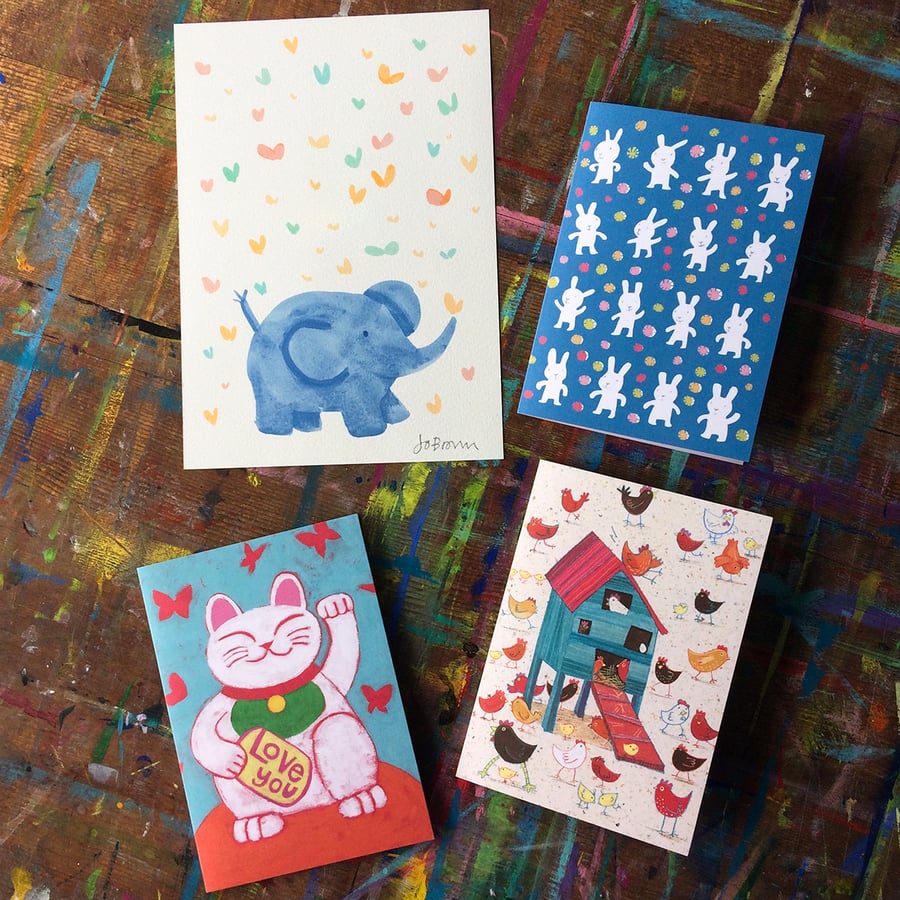 1 print and 3 card bundle by Jo Brown