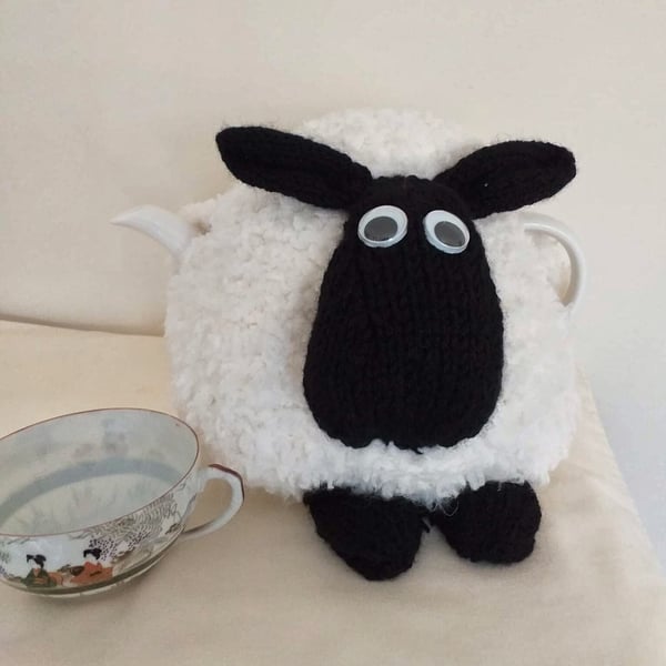Hand Knitted Sheep Cosy - Sharon The Sheep - Woolly Sheep Cosy