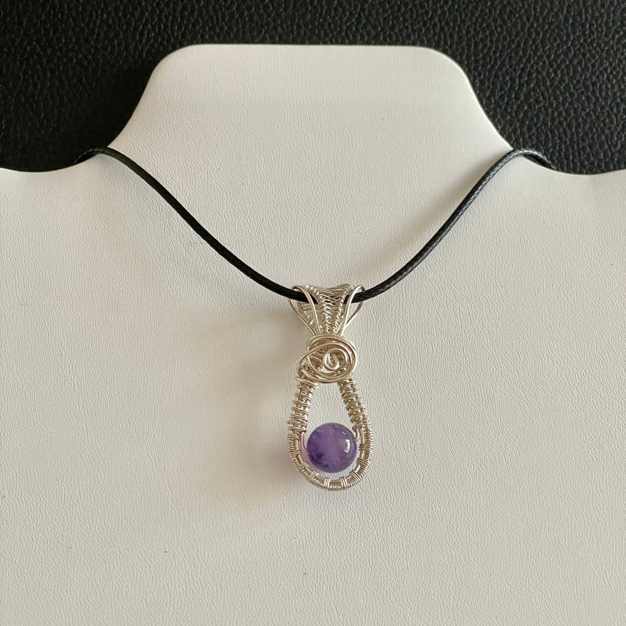 Small Amethyst Wire Wrapped Pendant