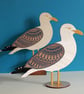  Standing Wooden Seagull Decoration Ornament- Hand Painted - Image 2