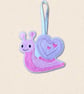 Knit Stitch Snail Decoration - Embroidered Felt Hanging Decor
