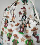 Cowboy Fabric Gift bags, set of two, Reusable and Great for Toys