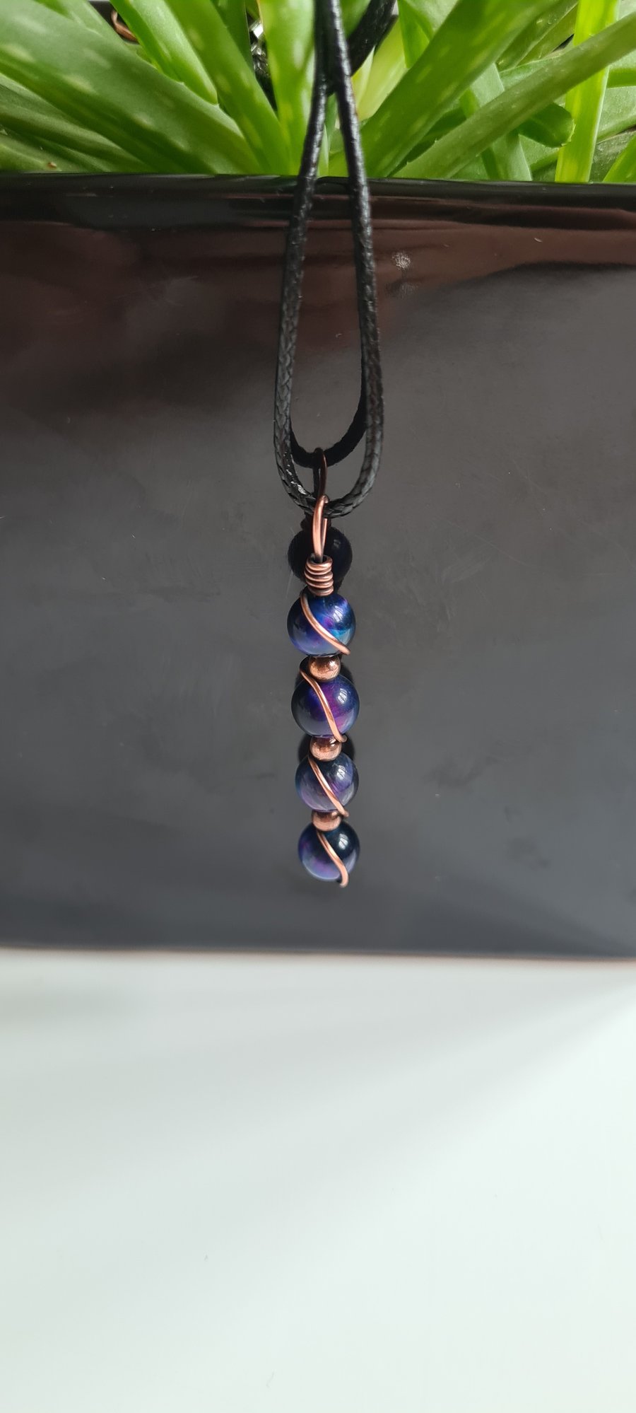 Galaxy Tiger's Eye & Copper Pendant Necklace Gift Crystal Jewellery Jewelry