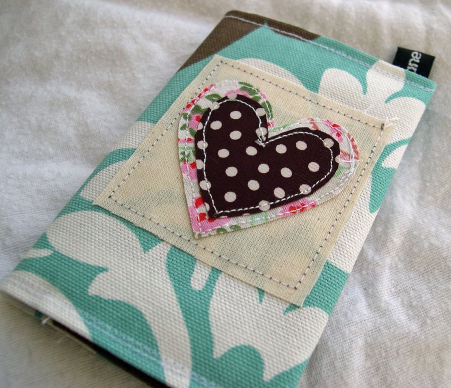 Textile Applique Embroidered Heart Pocket Diary 2014