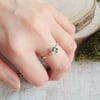 Handmade Sterling Silver Tiny Flower Forget Me Not Hammered Stack Ring