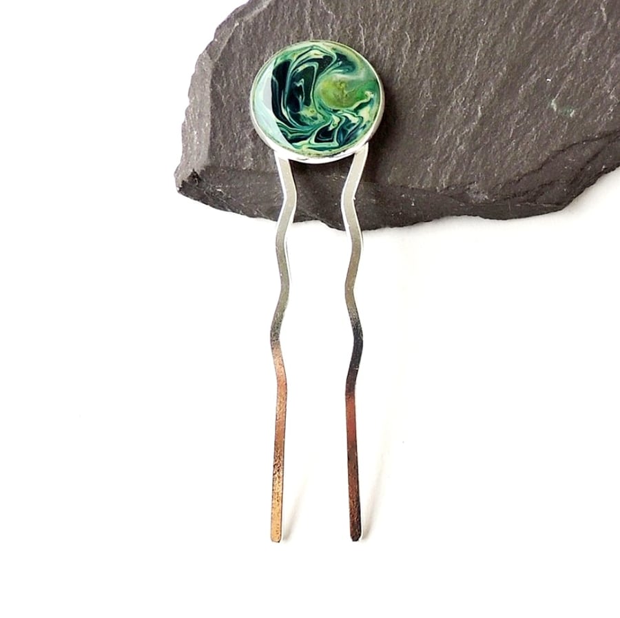 Blue & Green Hair Pin 1901