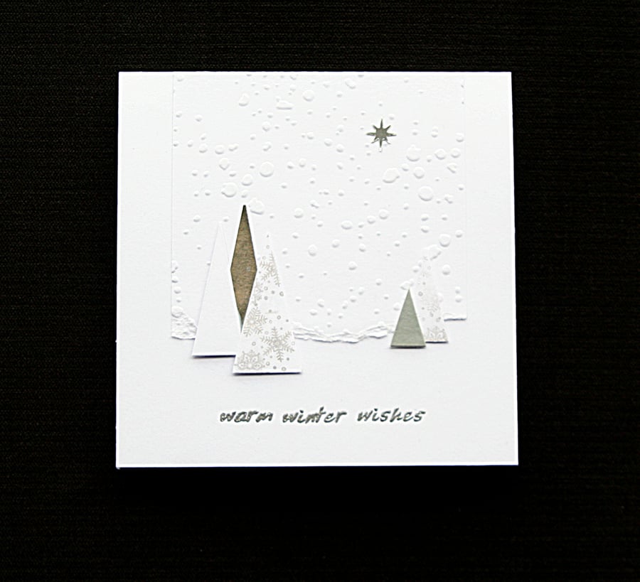 Wintery Landscape - Handcrafted Christmas or Winter Card - dr20-0035