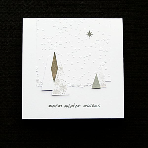 Wintery Landscape - Handcrafted Christmas or Winter Card - dr20-0035