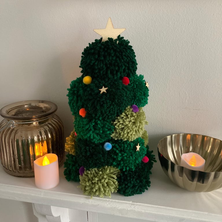 Pompom Christmas Tree Decoration - Readymade Eco-friendly Tree