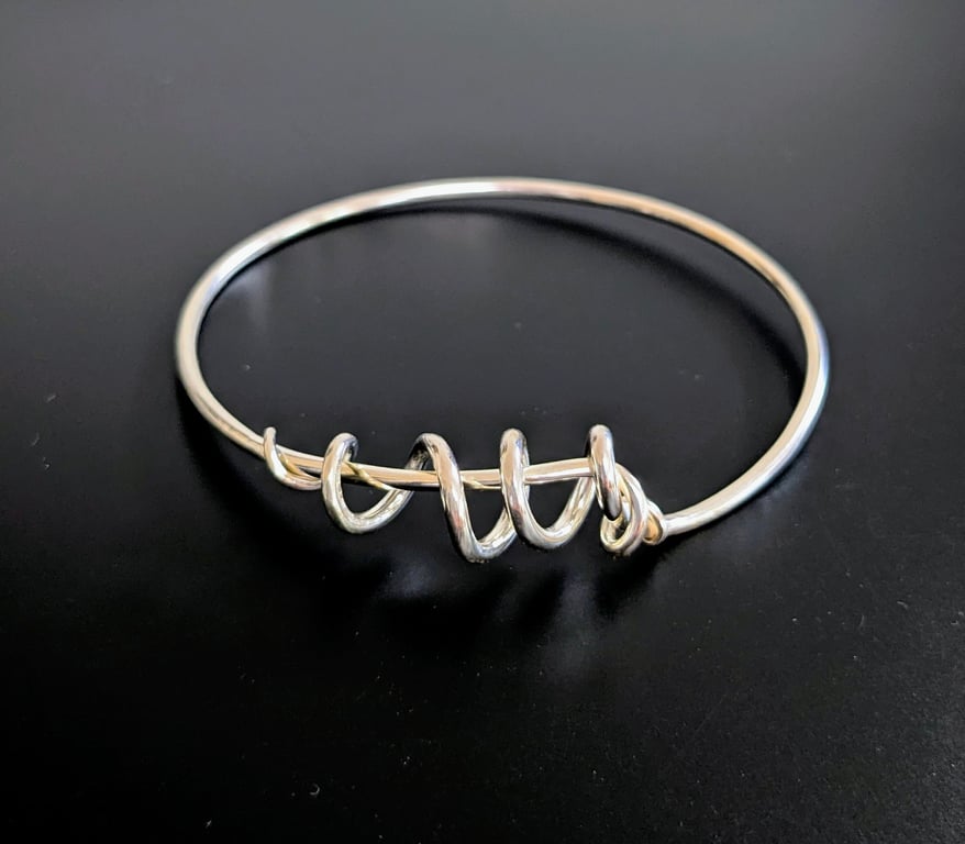 Coiled Spiral Sterling Silver Bangle