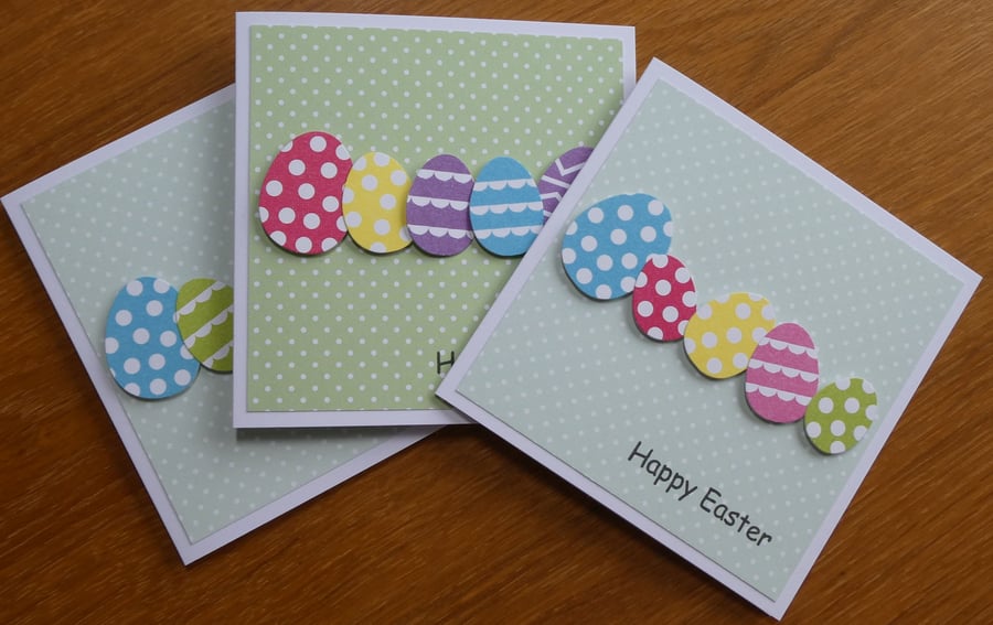 Pack of 3 Easter Egg Easter Cards