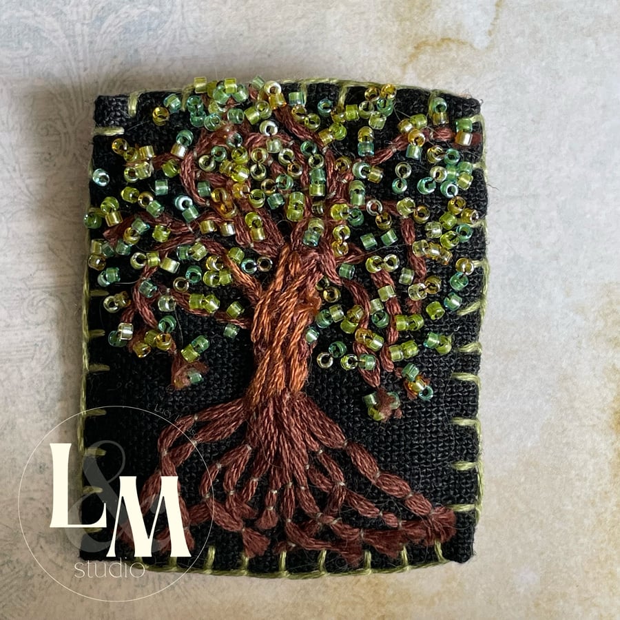 Beaded Tree Brooch