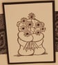 Handmade any occasion greetings card - Forever Friends bear with flowers - Image 2