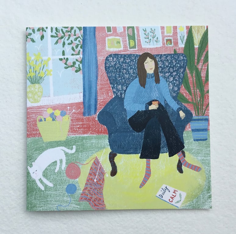 Taking a Break, blank greetings card