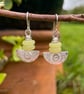  silver and lemon jasper earrings Ulu tribal blade - Image 2