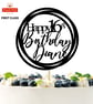 16th Birthday Cake Topper, Happy 16th Birthday Cake Topper, Custom Cake Topper