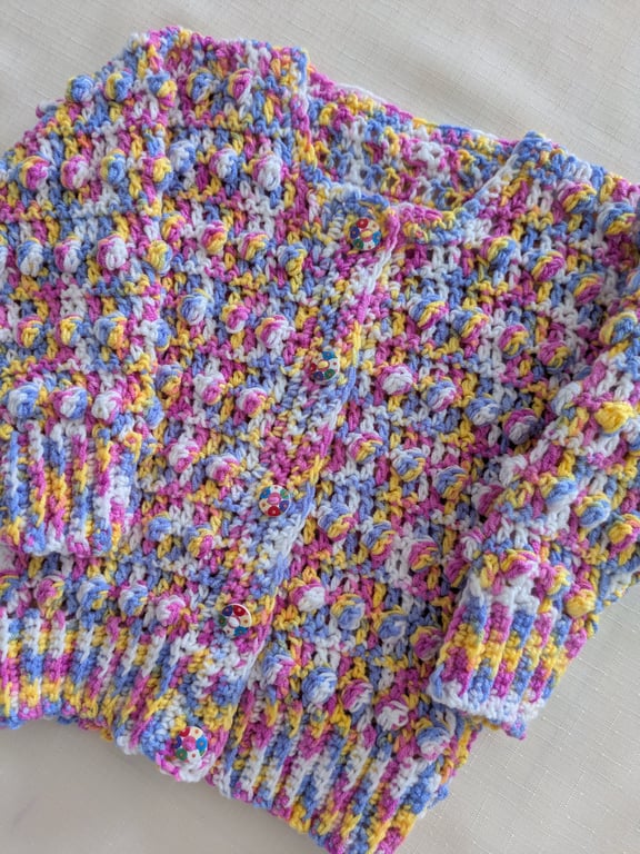 Cotton style babies cardigan in multi colours ,very lightweight 