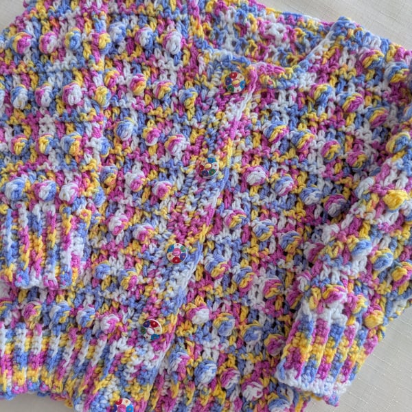 Cotton style babies cardigan in multi colours ,very lightweight 