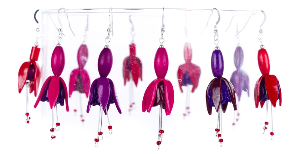 Fuchsia Earrings on Folksy